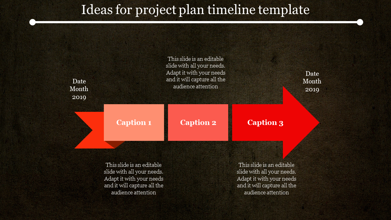 Project Plan Timeline Template for PPT and Google Slides with Dark Background